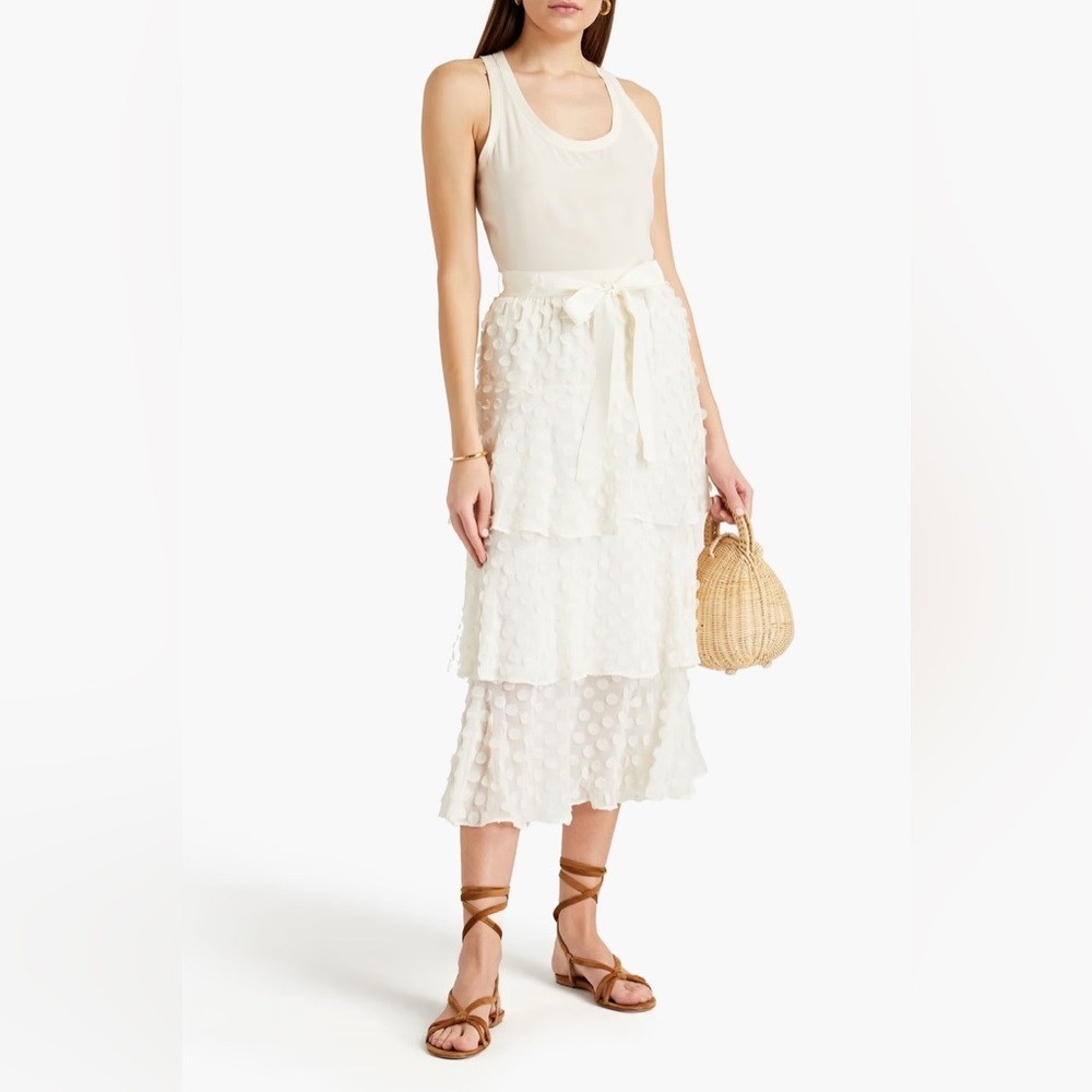 Zimmermann Tiered Georgette Midi Skirt